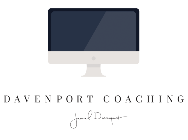 A computer monitor with the name of the coach written in front.